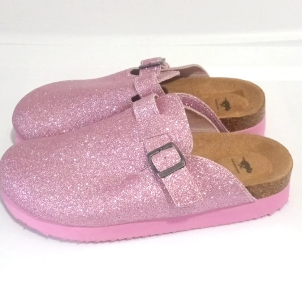 ROCKET DOG Pink Glitter Slide Sandals -  Mules - Girls Size 4 NWT